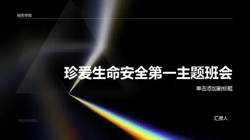 珍爱生命安全第一主题班会ppt教学课件