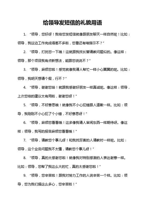 5-11-1-给领导发短信的礼貌用语