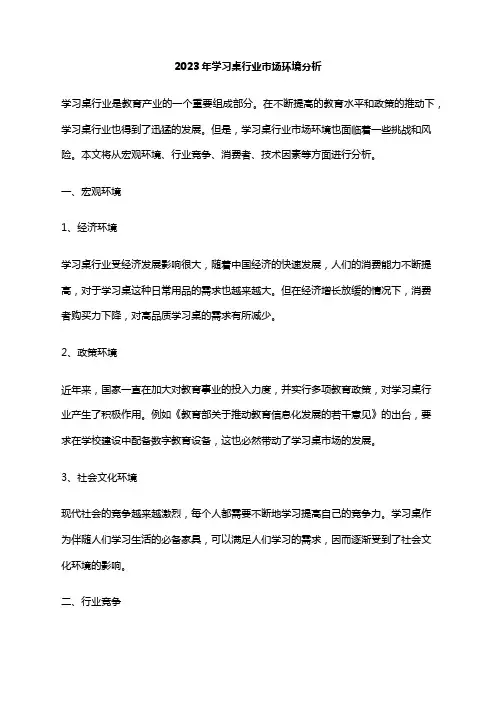 2023年学习桌行业市场环境分析