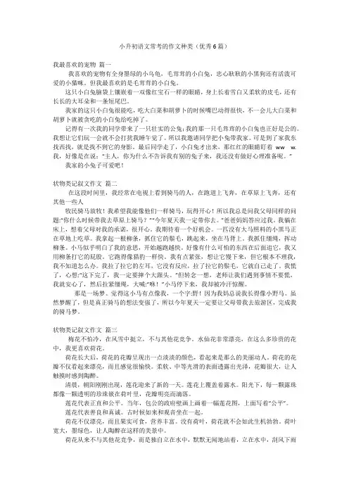 2023最新版-小升初语文常考的作文种类(优秀6篇)