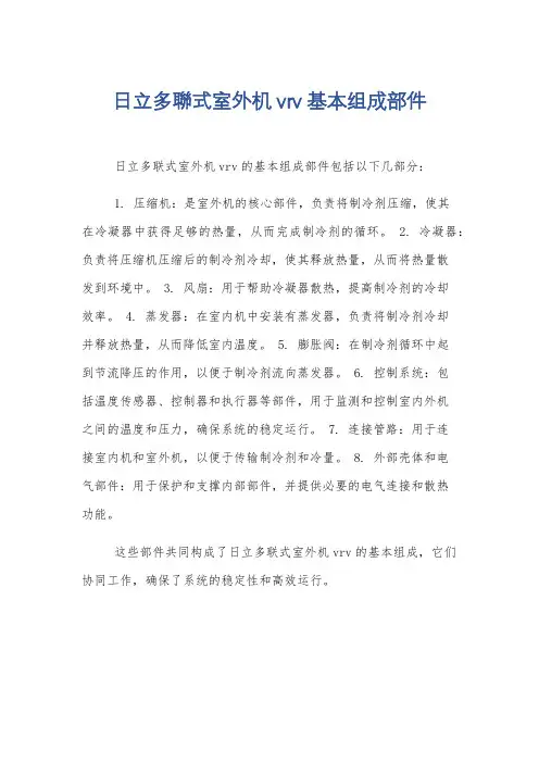 日立多联式室外机vrv 基本组成部件