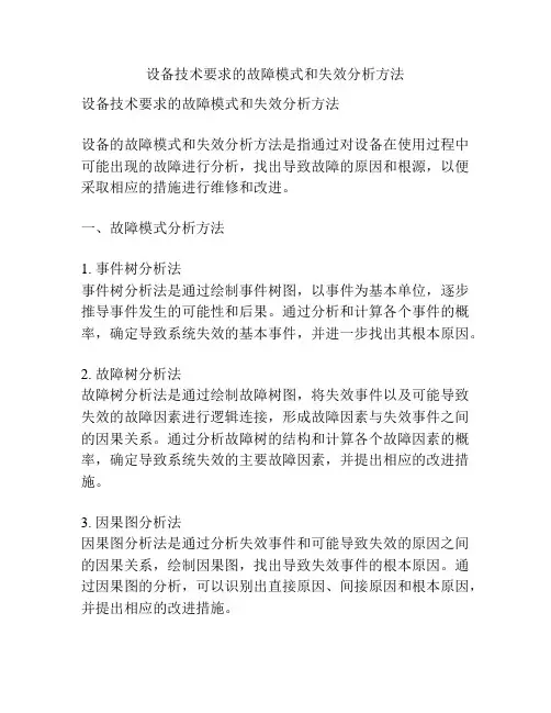 设备技术要求的故障模式和失效分析方法