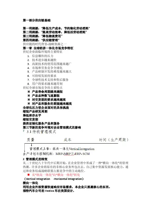 《供应链管理》复习知识点总结