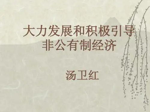 大力发展和积极引导非公有制经济课件