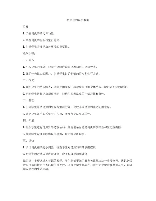 初中生物昆虫教案