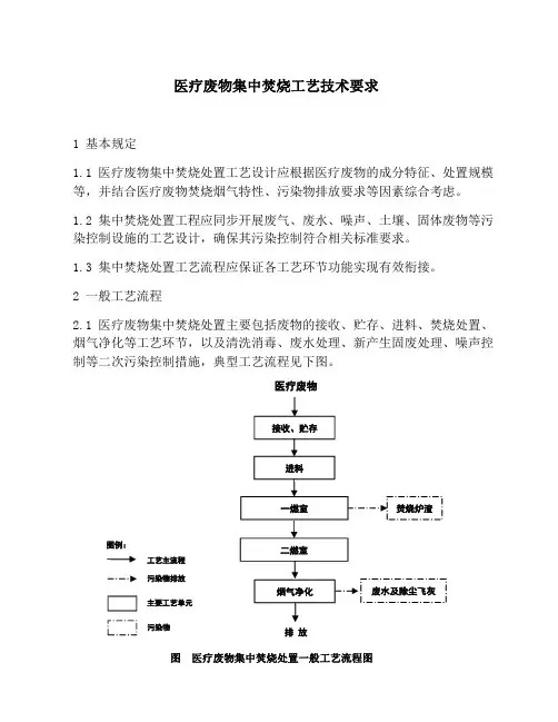 医疗废物集中焚烧处置工艺技术要求