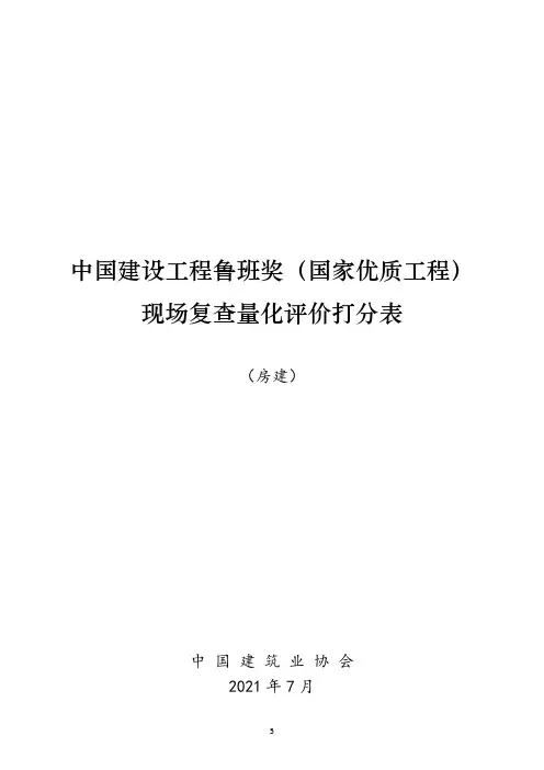 鲁班奖检查用表