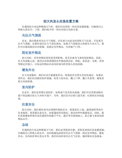 刮大风怎么应急处置方案