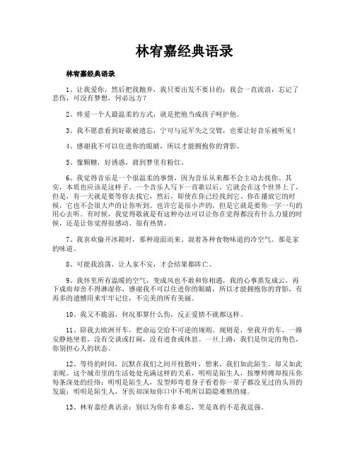 林宥嘉经典语录