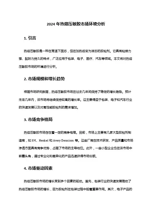 2024年热熔压敏胶市场环境分析