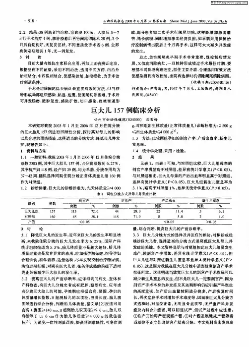 巨大儿157例临床分析