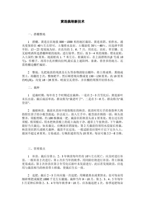黄连栽培新技术