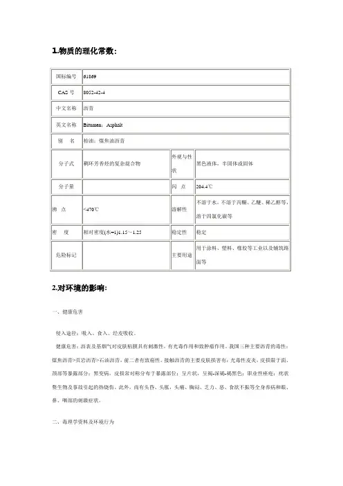 沥青化学性能
