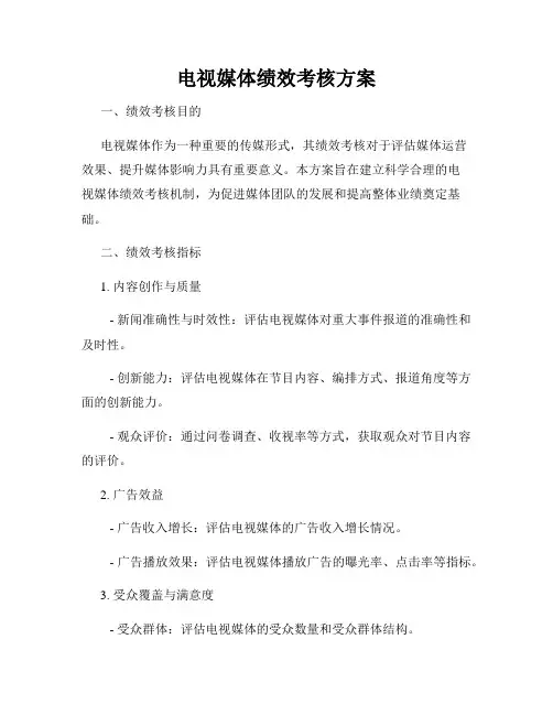 电视媒体绩效考核方案