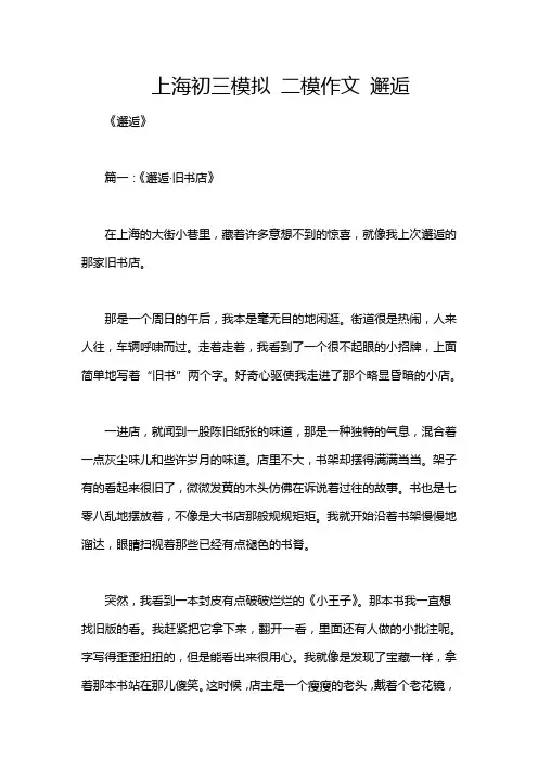 上海初三模拟 二模作文 邂逅