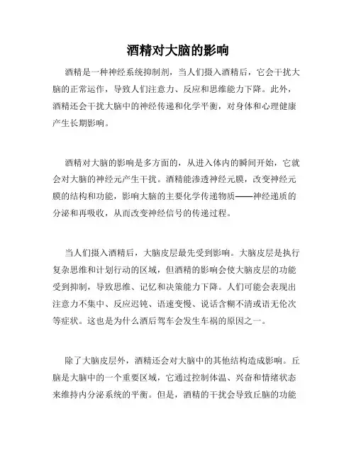 酒精对大脑的影响