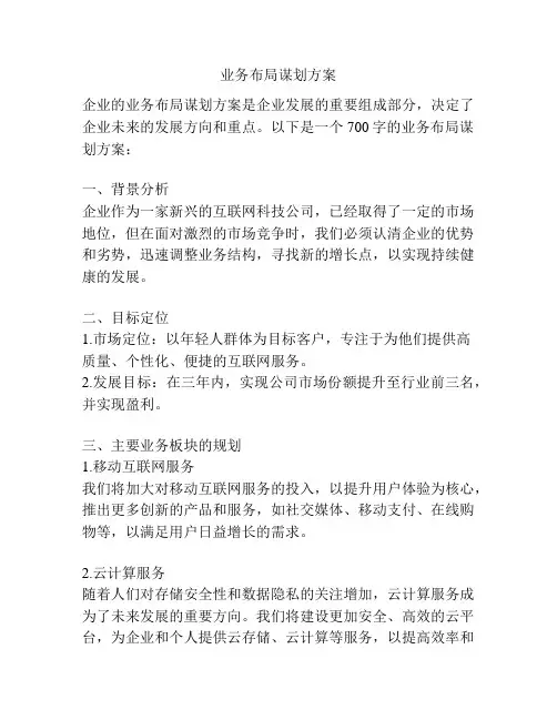 业务布局谋划方案