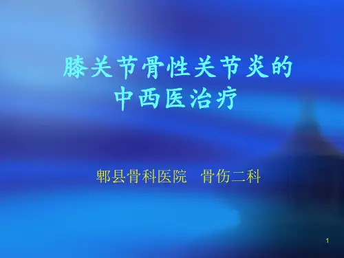 膝关节骨性关节炎的中西医治疗PPT幻灯片【33页】