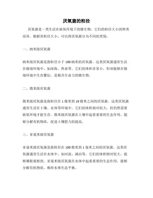 厌氧菌的粒径