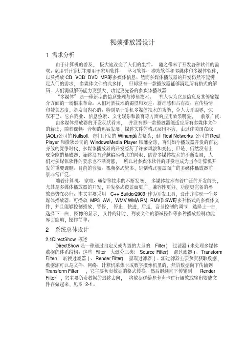 视频播放器设计分析
