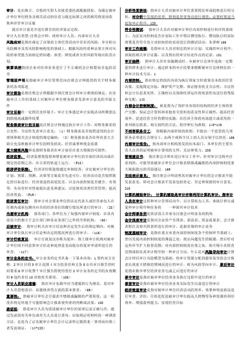 审计名词解释