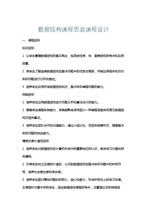 数据结构课程思政课程设计