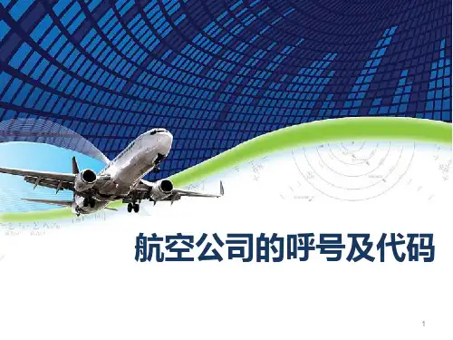 民航国内外航空公司的呼号及代码PPT幻灯片课件