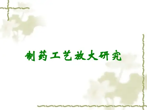 制药工艺放大研究