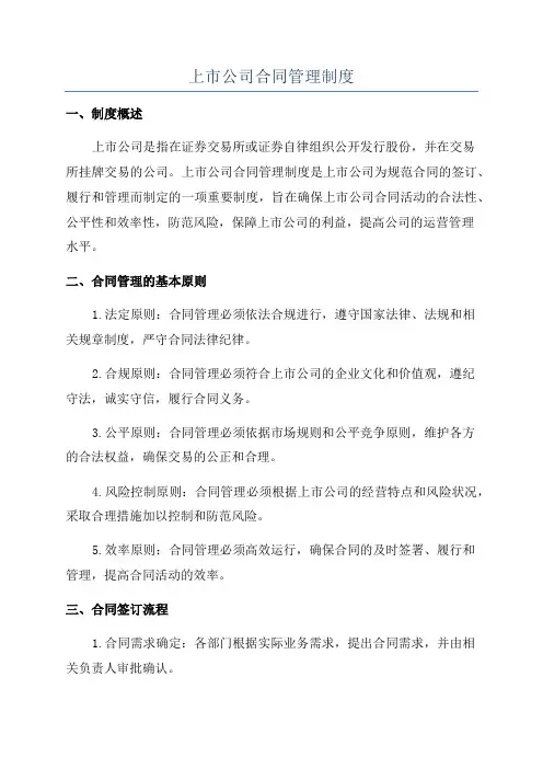 上市公司合同管理制度