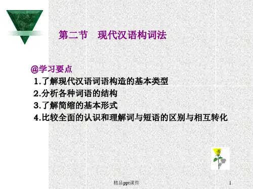 了解现代汉语词语构造的基本类型分析各种词