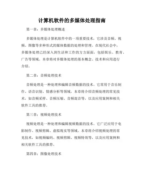 计算机软件的多媒体处理指南