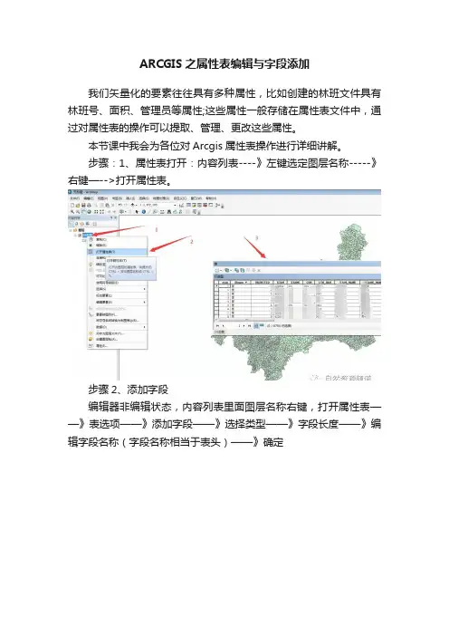 ARCGIS之属性表编辑与字段添加