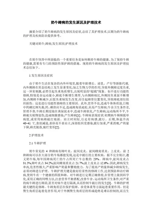奶牛蹄病的发生原因及护理技术
