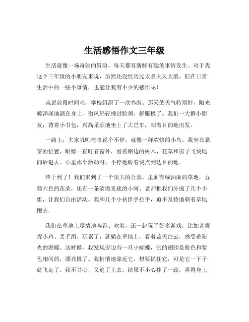 生活感悟作文三年级