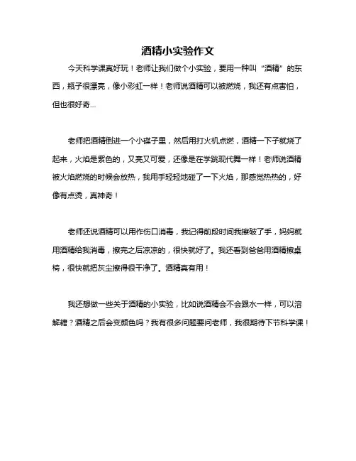 酒精小实验作文