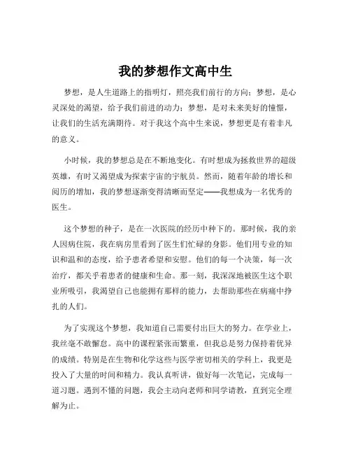 我的梦想作文高中生
