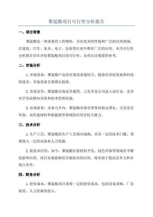 聚氨酯项目可行性分析报告