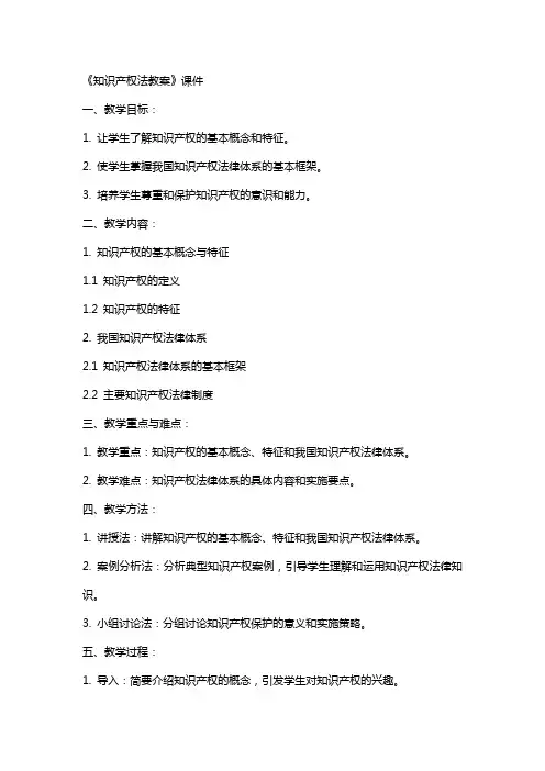 《知识产权法教案》课件