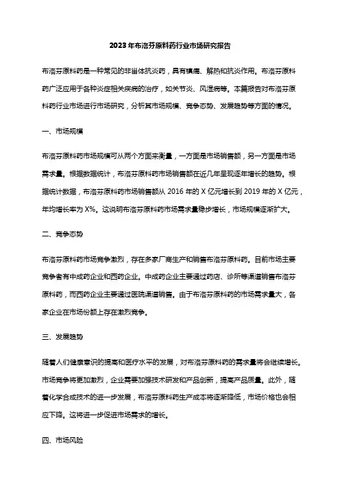 2023年布洛芬原料药行业市场研究报告