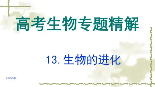 高考生物专题精讲ppt课件(13)生物的进化(共20张)