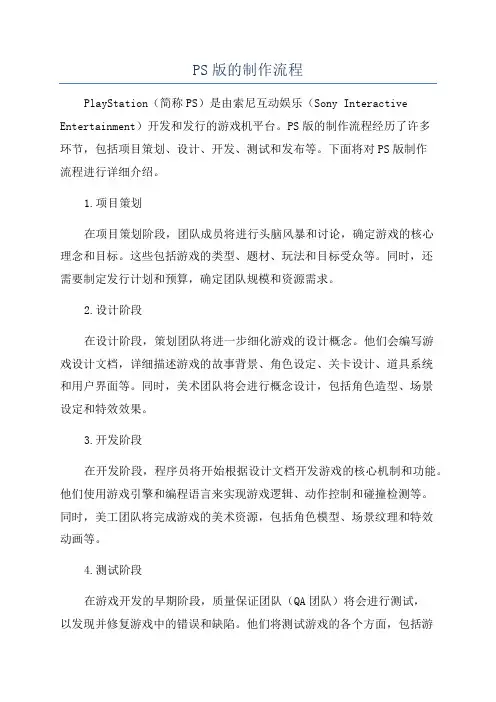 PS版的制作流程