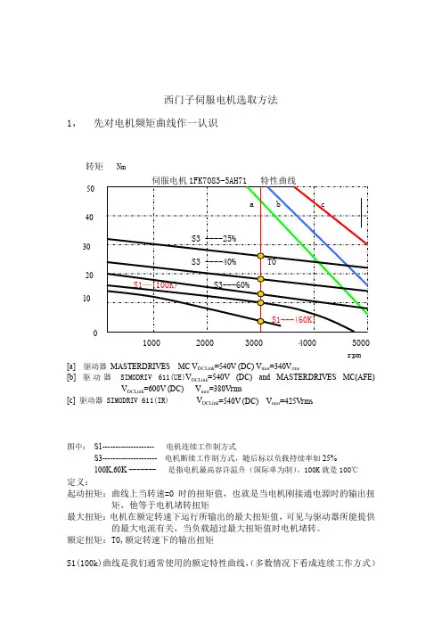 西门子交流伺服电机的选择