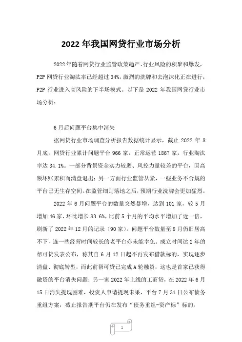 2023年我国网贷行业市场分析