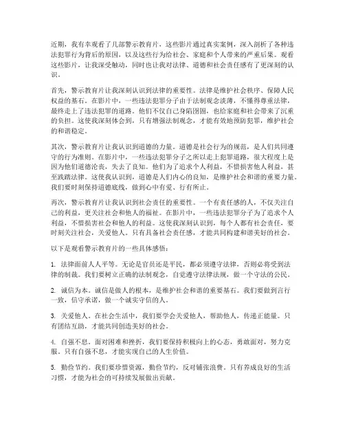 谈谈观看警示教育片感言