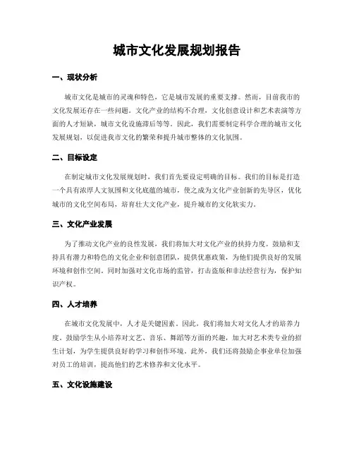城市文化发展规划报告
