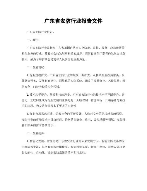广东省安防行业报告文件
