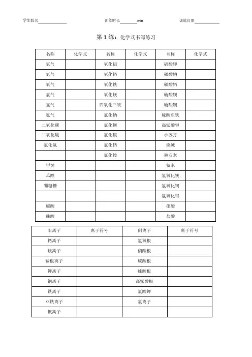 2021河南中考化学考前每日一练活页检测