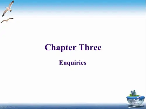 chapter 3 Enquiries 《外贸英语函电》PPT课件