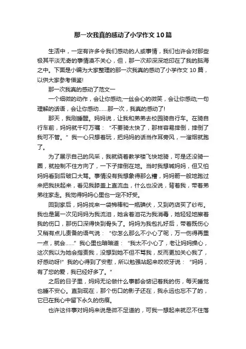 那一次我真的感动了小学作文10篇