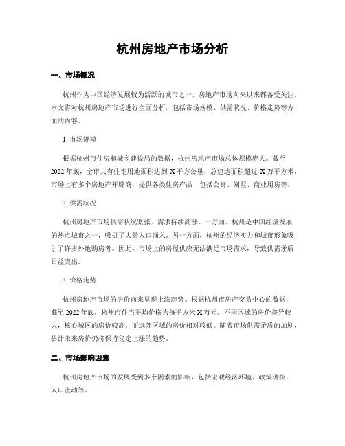 杭州房地产市场分析